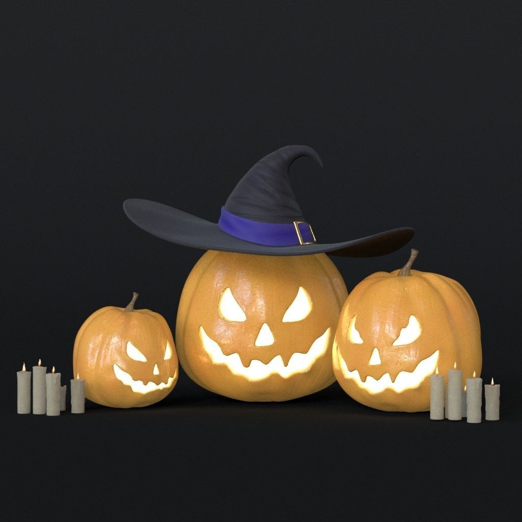 Halloween Pumpkin Lantern 3D model_5