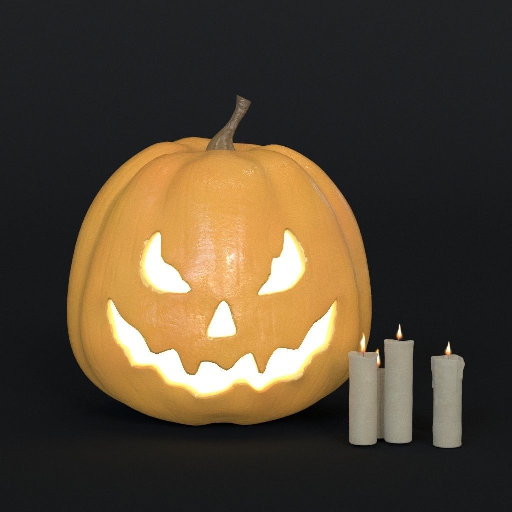 Halloween Pumpkin Lantern 3D model_2