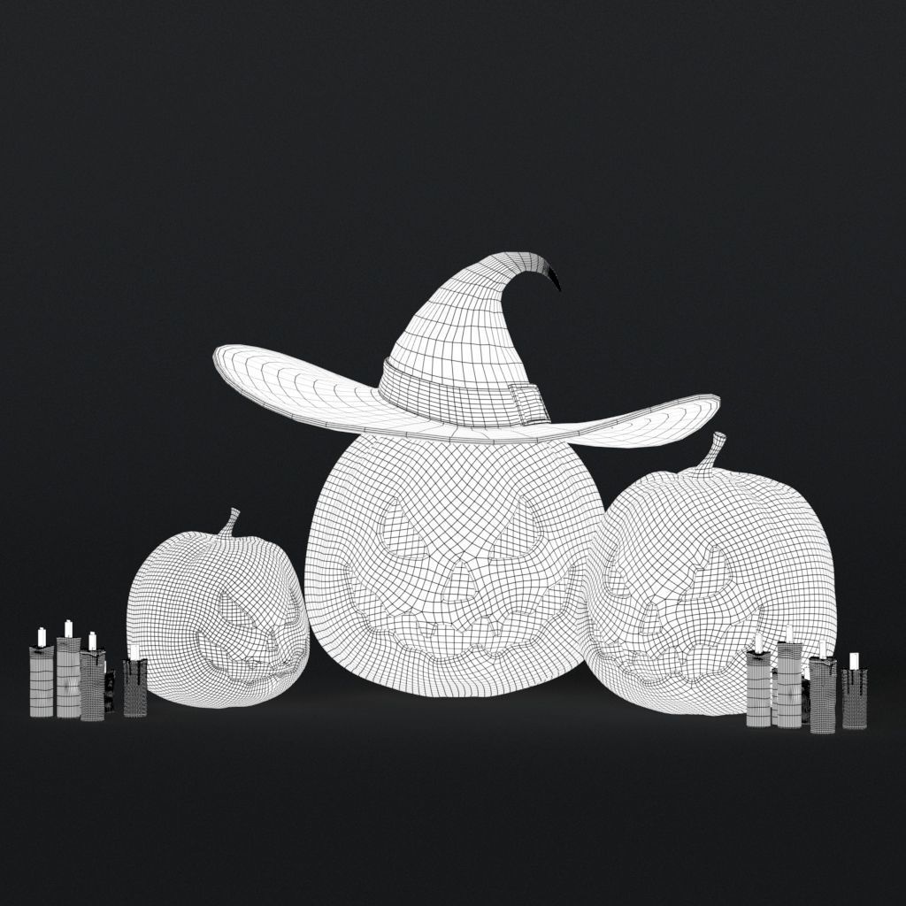 Halloween Pumpkin Lantern 3D model_12