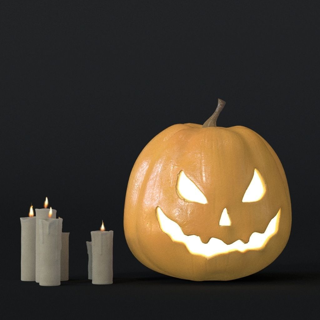 Halloween Pumpkin Lantern 3D model_3