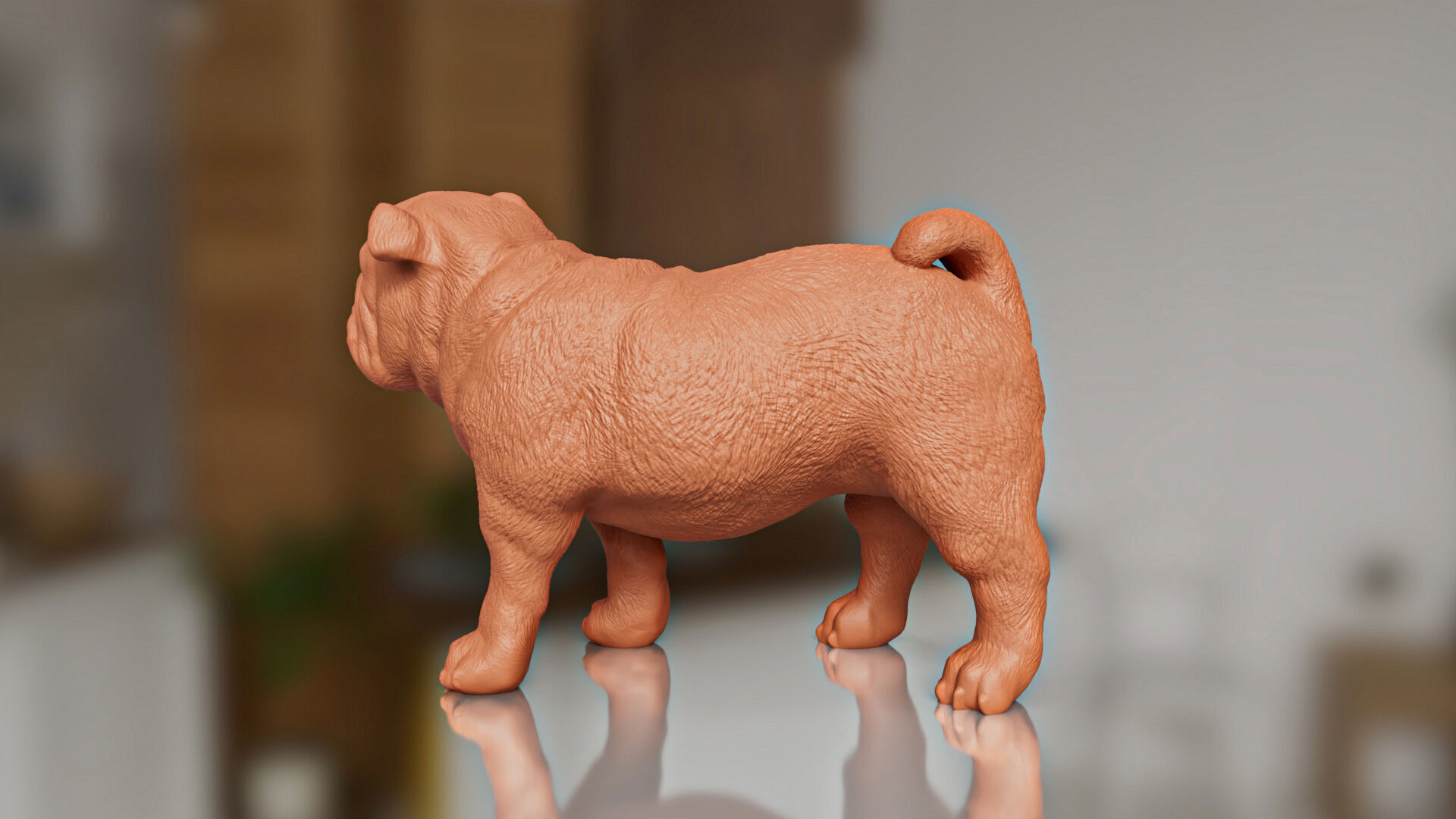 Cute but Realistic Pug Dog Toy Model 3D print model_3