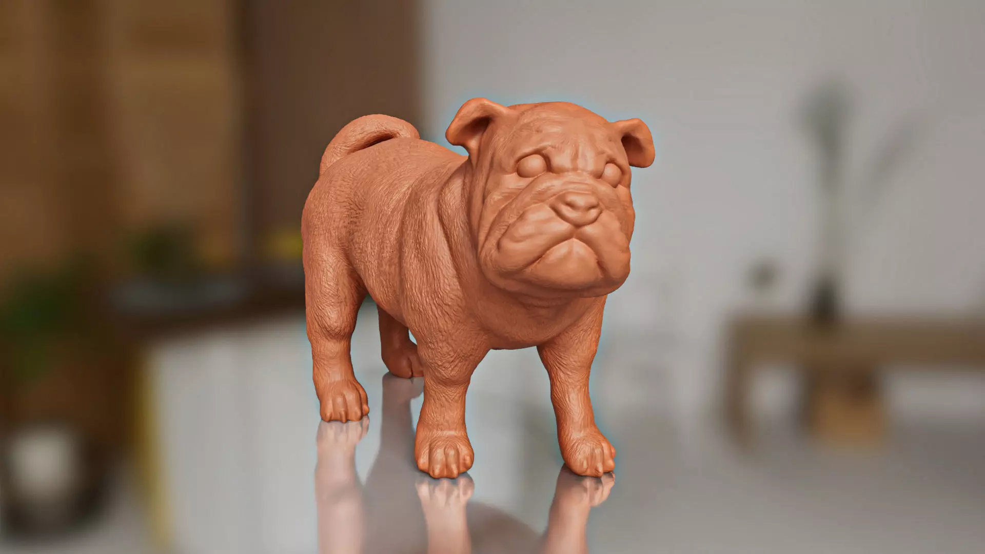 Cute but Realistic Pug Dog Toy Model 3D print model_0