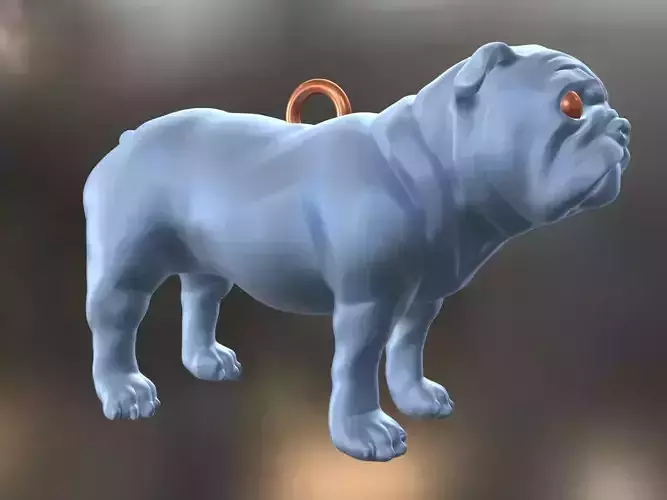 Animal Charm Bulldog Realistic Pendant