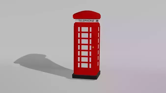 London telephone booth Low-poly 3D model