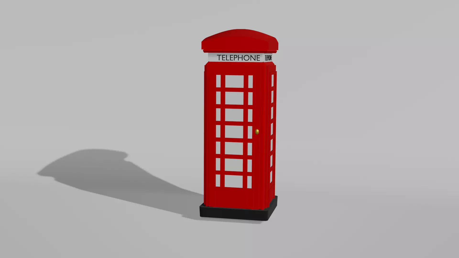 London telephone booth Low-poly 3D model_0