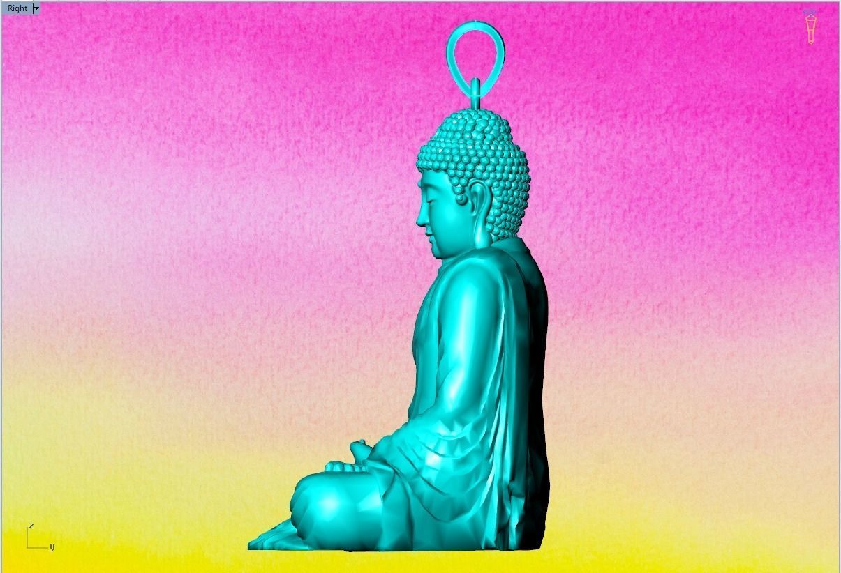 Amitabha Buddha Pendant - Adida Buddha pendant - Buddha pendant 3D print model_7