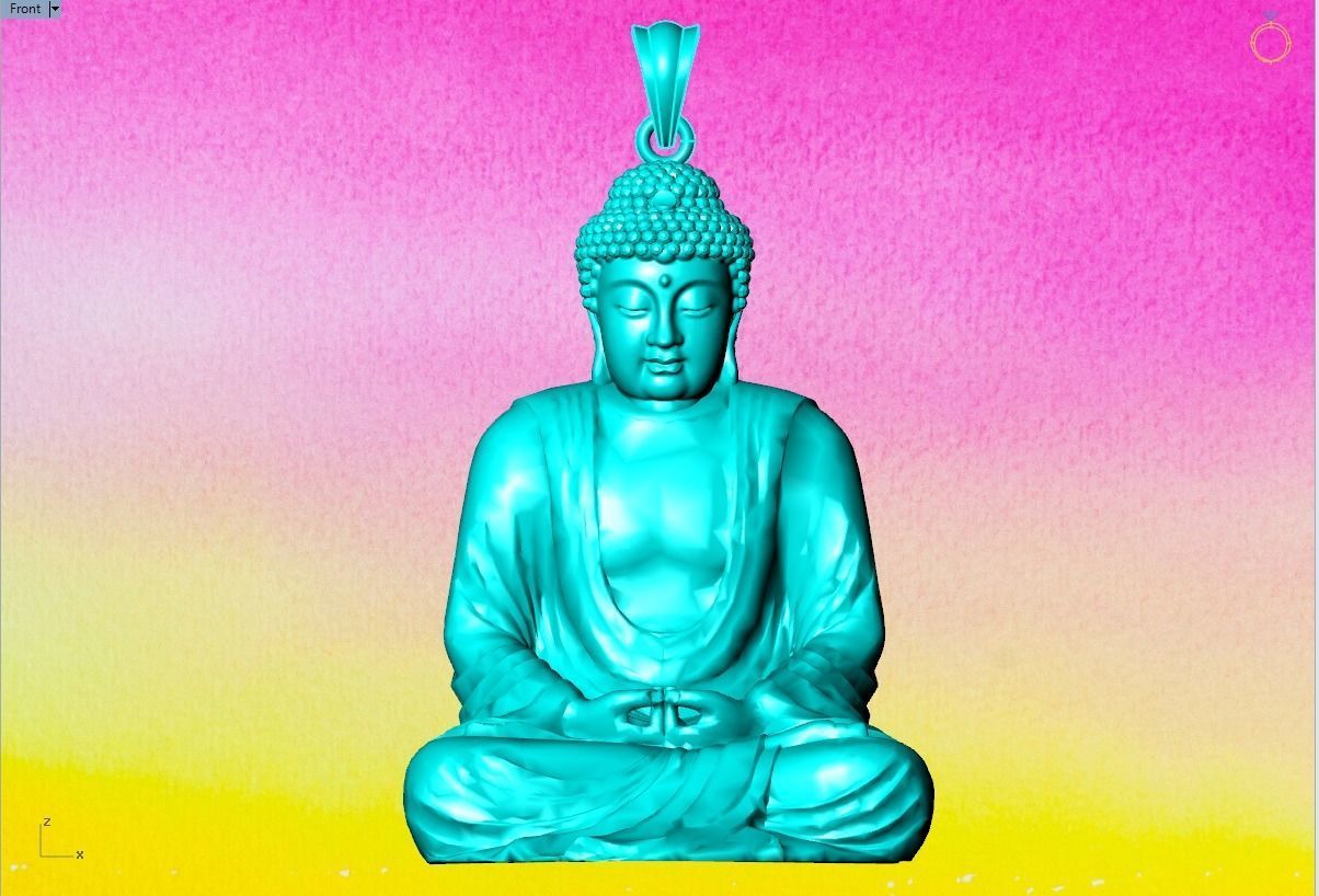 Amitabha Buddha Pendant - Adida Buddha pendant - Buddha pendant 3D print model_5