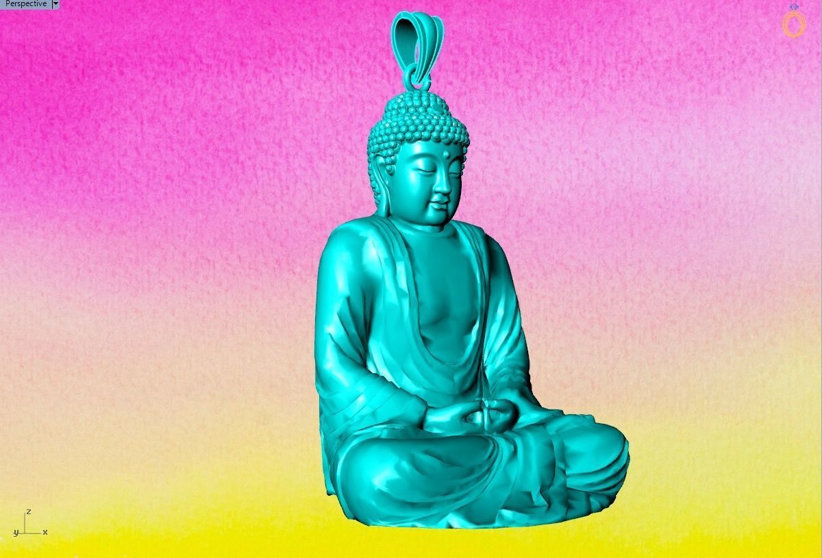 Amitabha Buddha Pendant - Adida Buddha pendant - Buddha pendant 3D print model_6