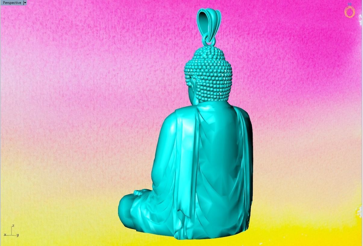 Amitabha Buddha Pendant - Adida Buddha pendant - Buddha pendant 3D print model_8