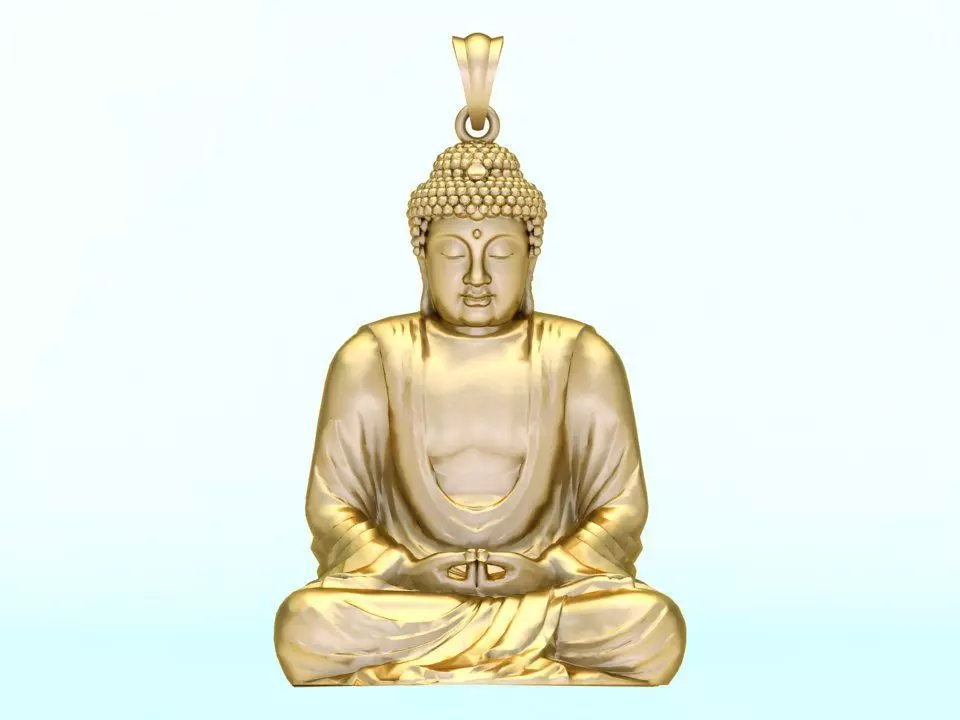 Amitabha Buddha Pendant - Adida Buddha pendant - Buddha pendant 3D print model_0