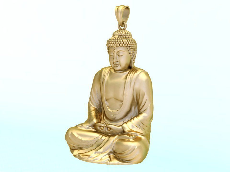 Amitabha Buddha Pendant - Adida Buddha pendant - Buddha pendant 3D print model_1