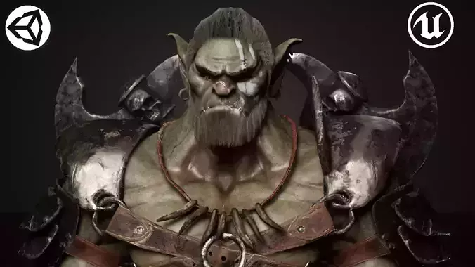 Goblin Champion Low-poly 3D model