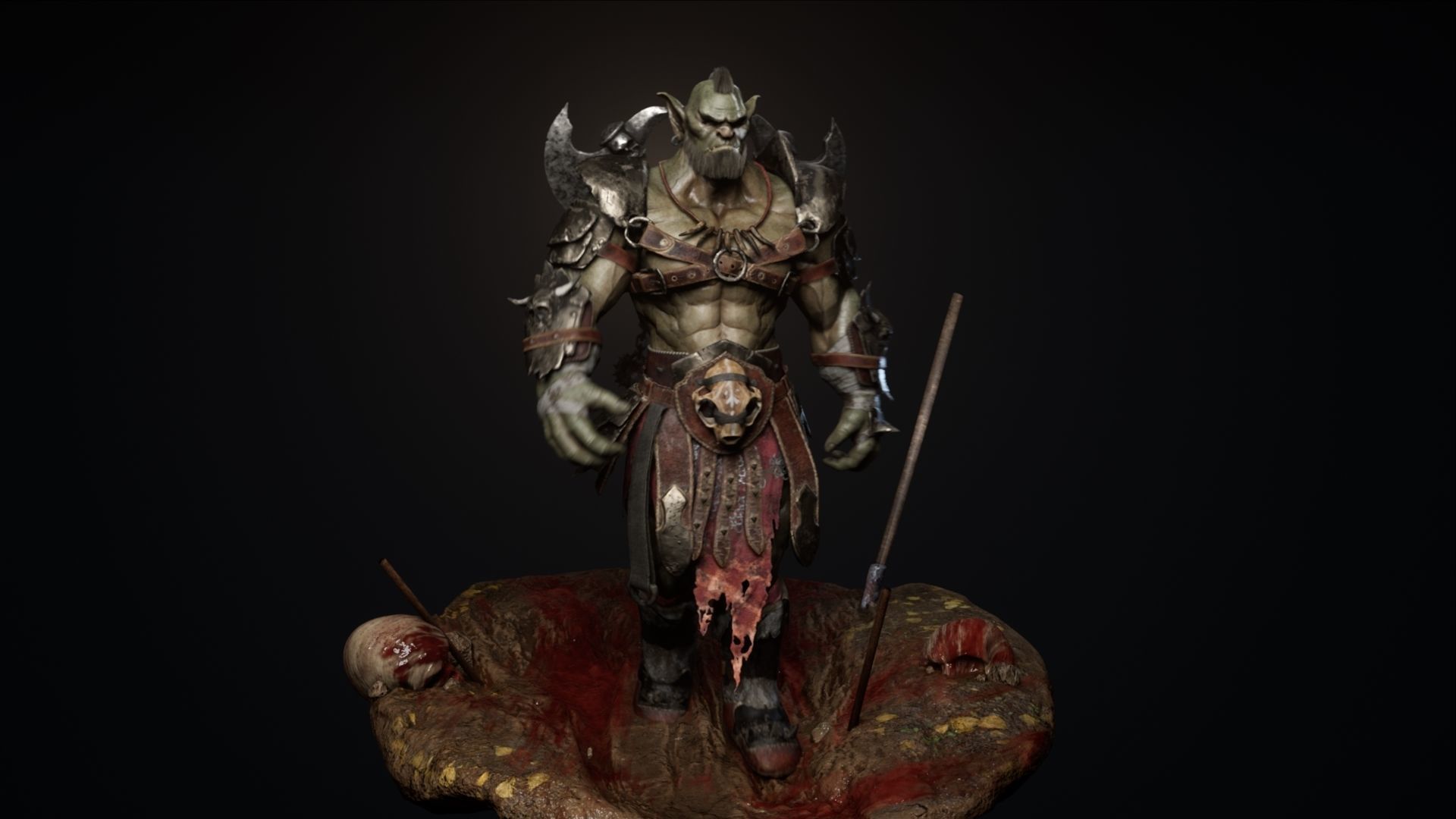 Goblin Champion Low-poly 3D model_5