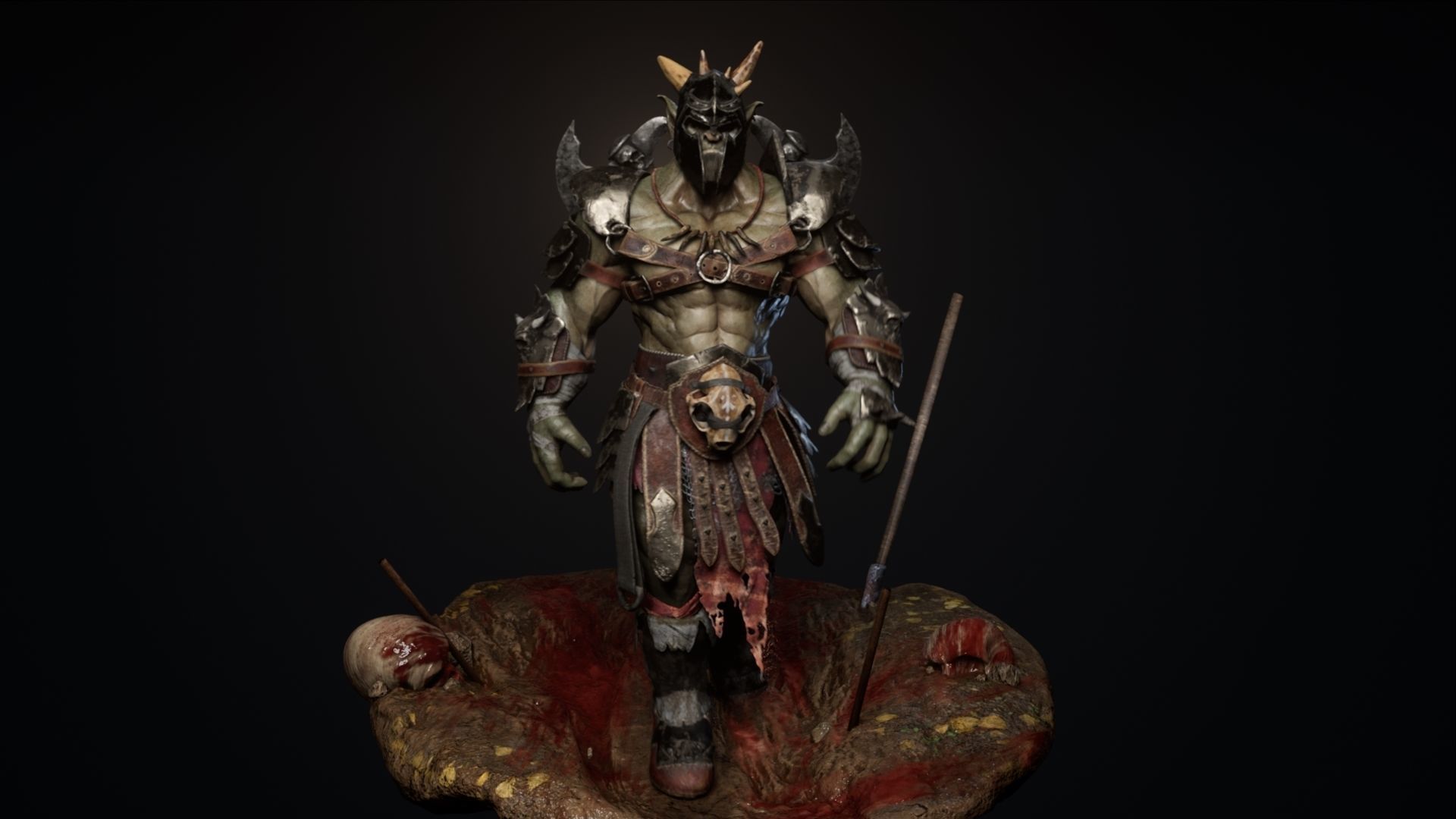 Goblin Champion Low-poly 3D model_7