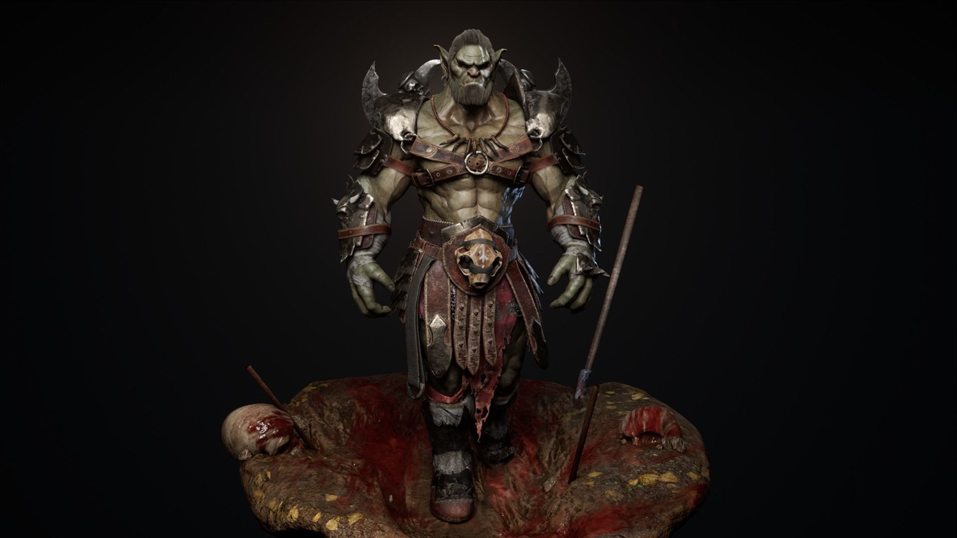Goblin Champion Low-poly 3D model_6