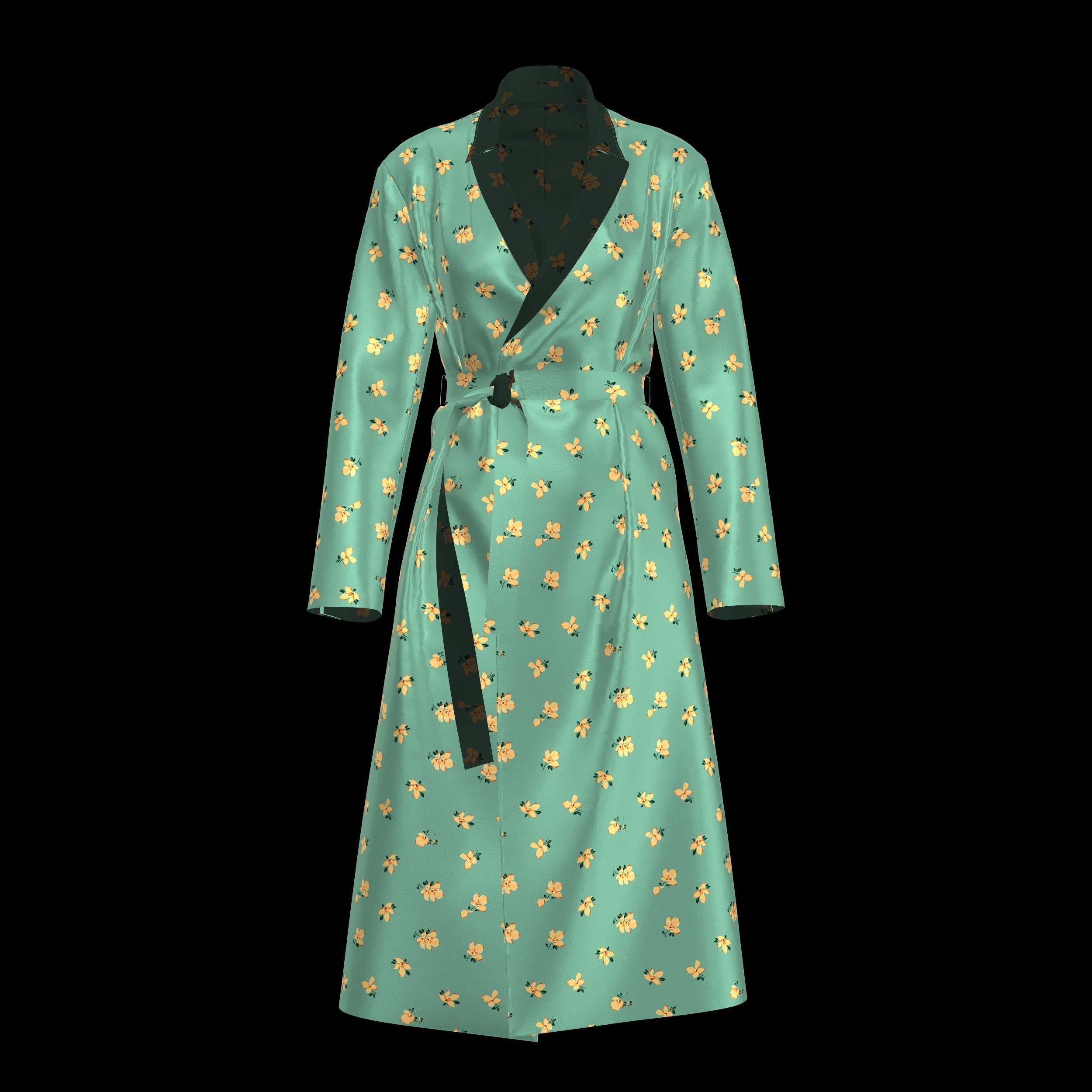 Bathrobe woman in bikini Low-poly 3D model_51