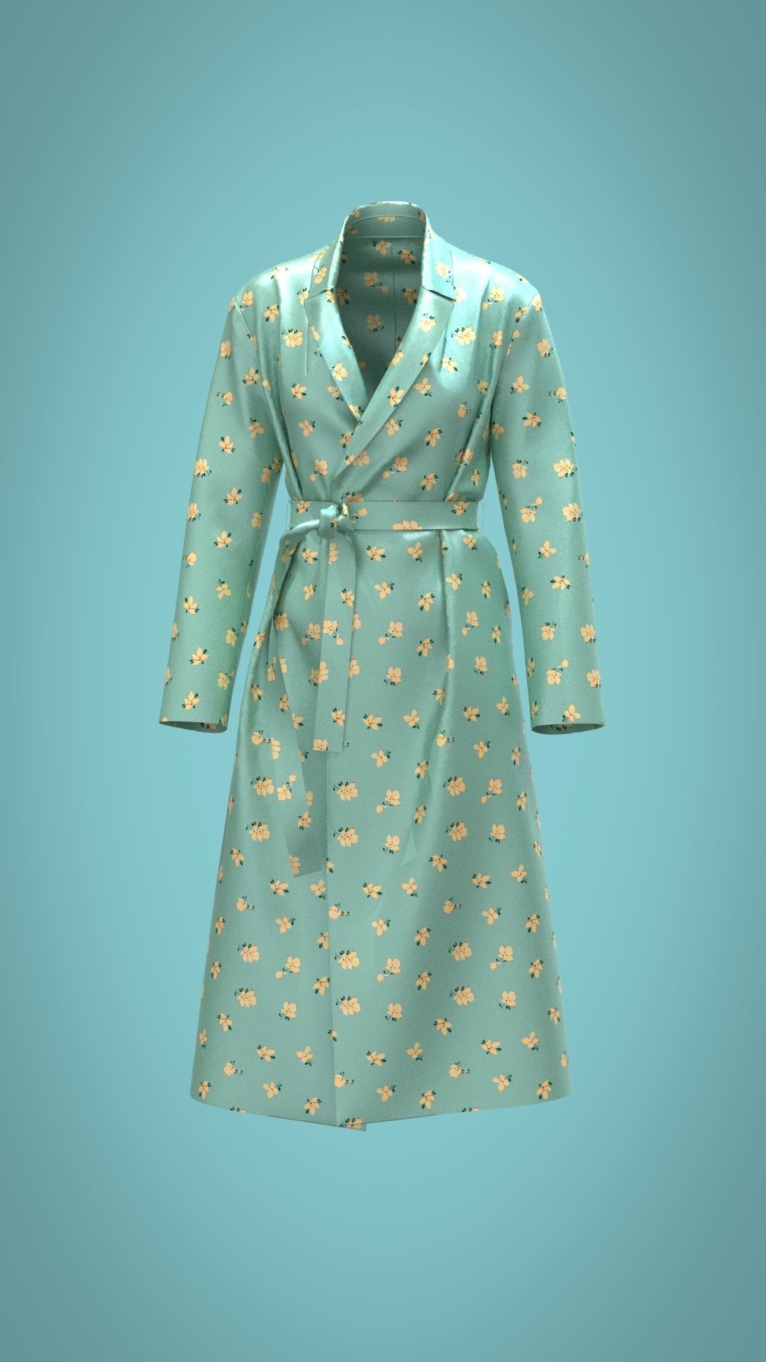 Bathrobe woman in bikini Low-poly 3D model_4