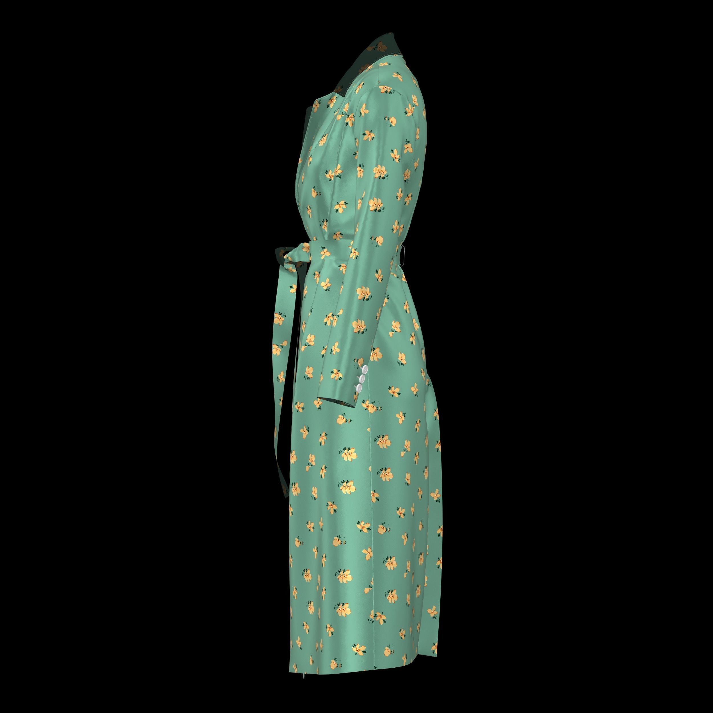 Bathrobe woman in bikini Low-poly 3D model_26