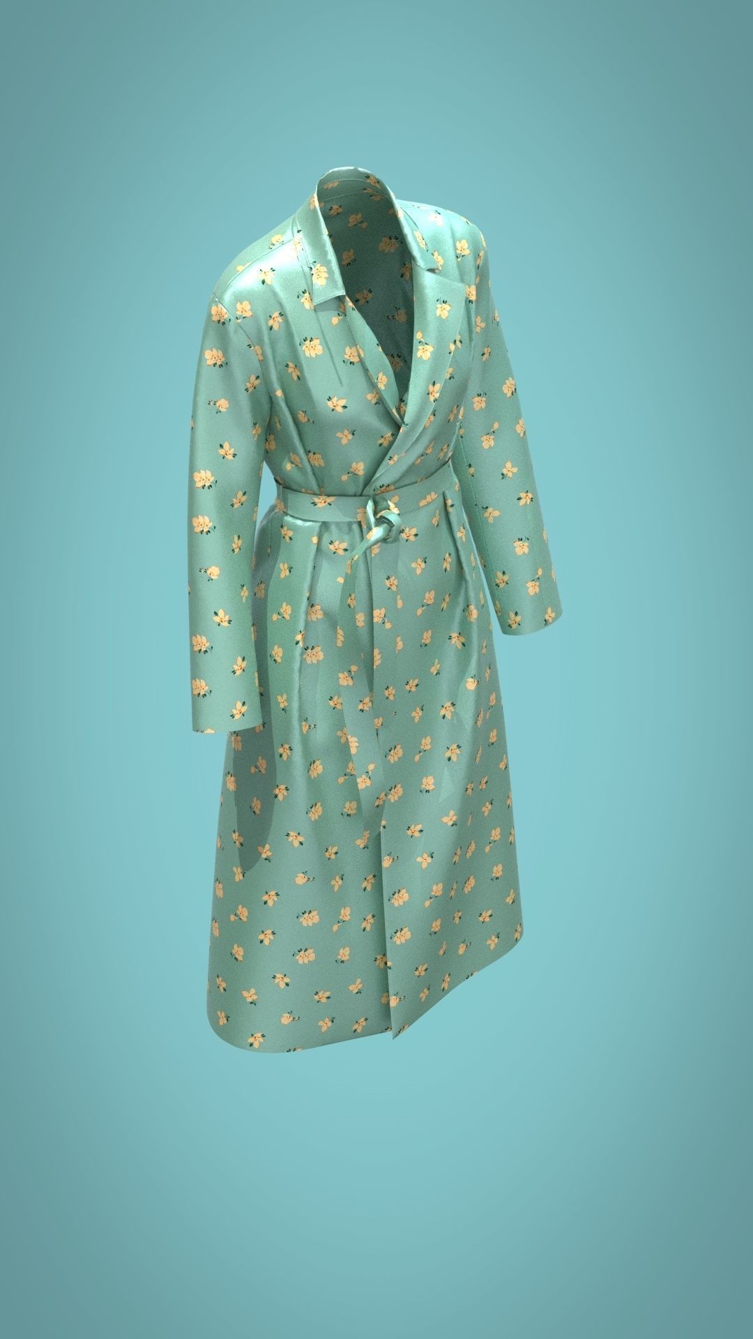 Bathrobe woman in bikini Low-poly 3D model_16