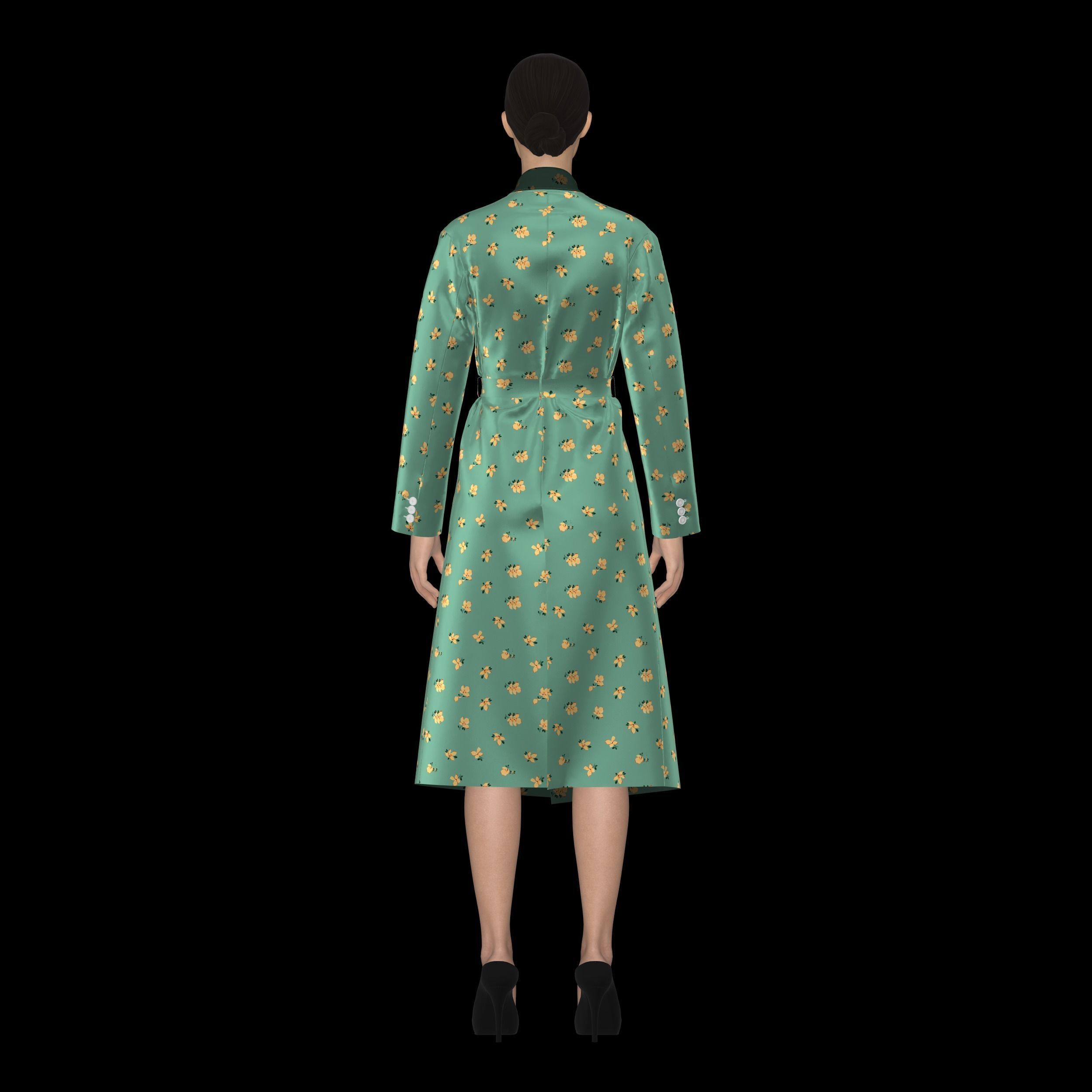 Bathrobe woman in bikini Low-poly 3D model_39