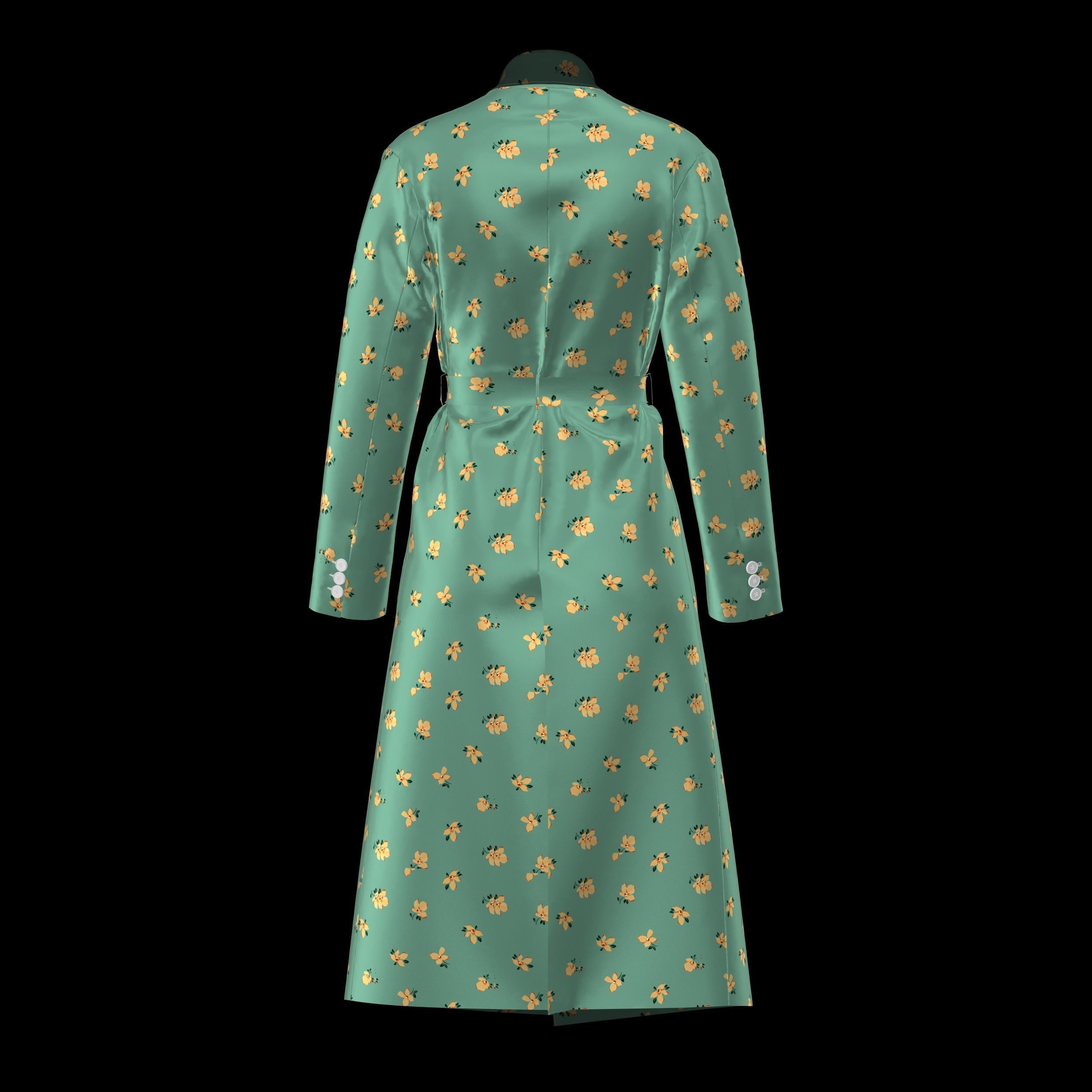 Bathrobe woman in bikini Low-poly 3D model_41