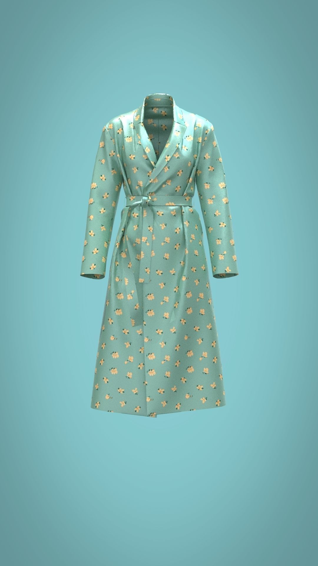 Bathrobe woman in bikini Low-poly 3D model_44