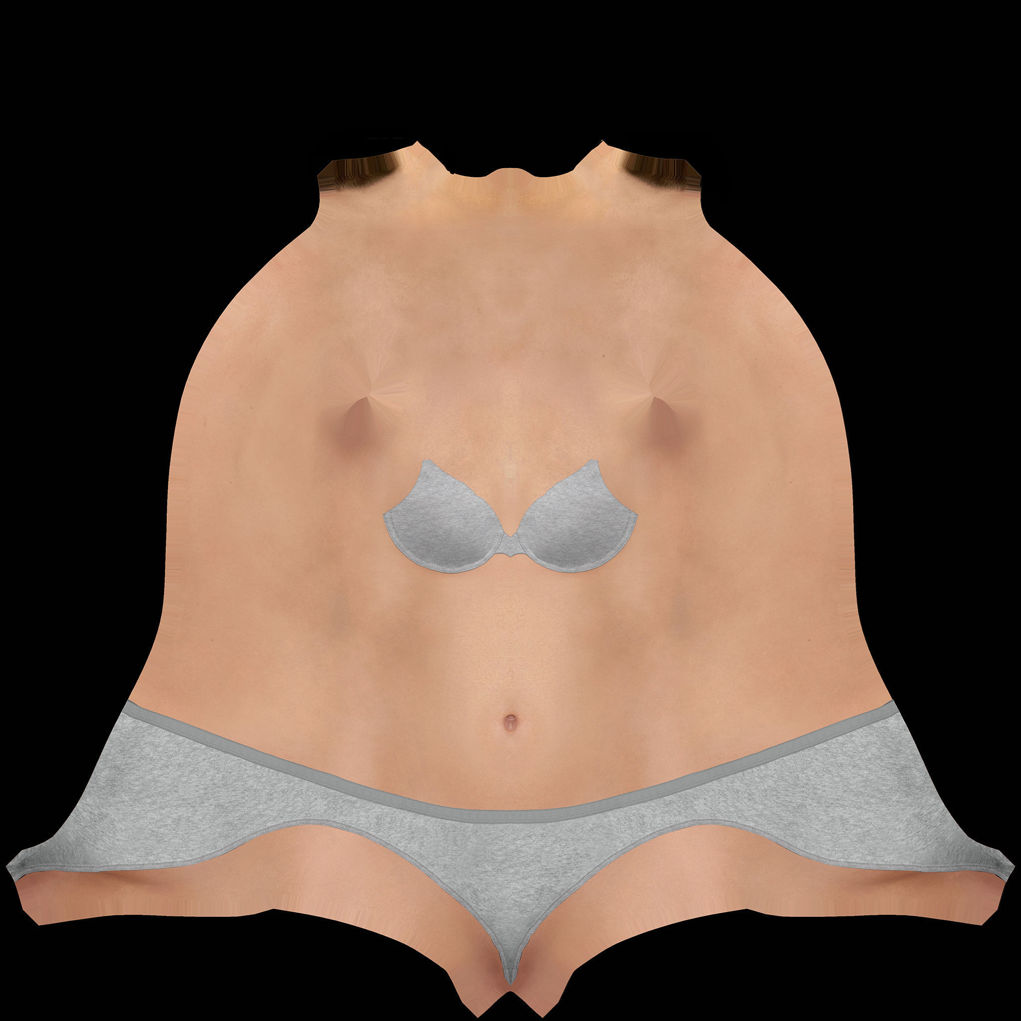 Bathrobe woman in bikini Low-poly 3D model_72