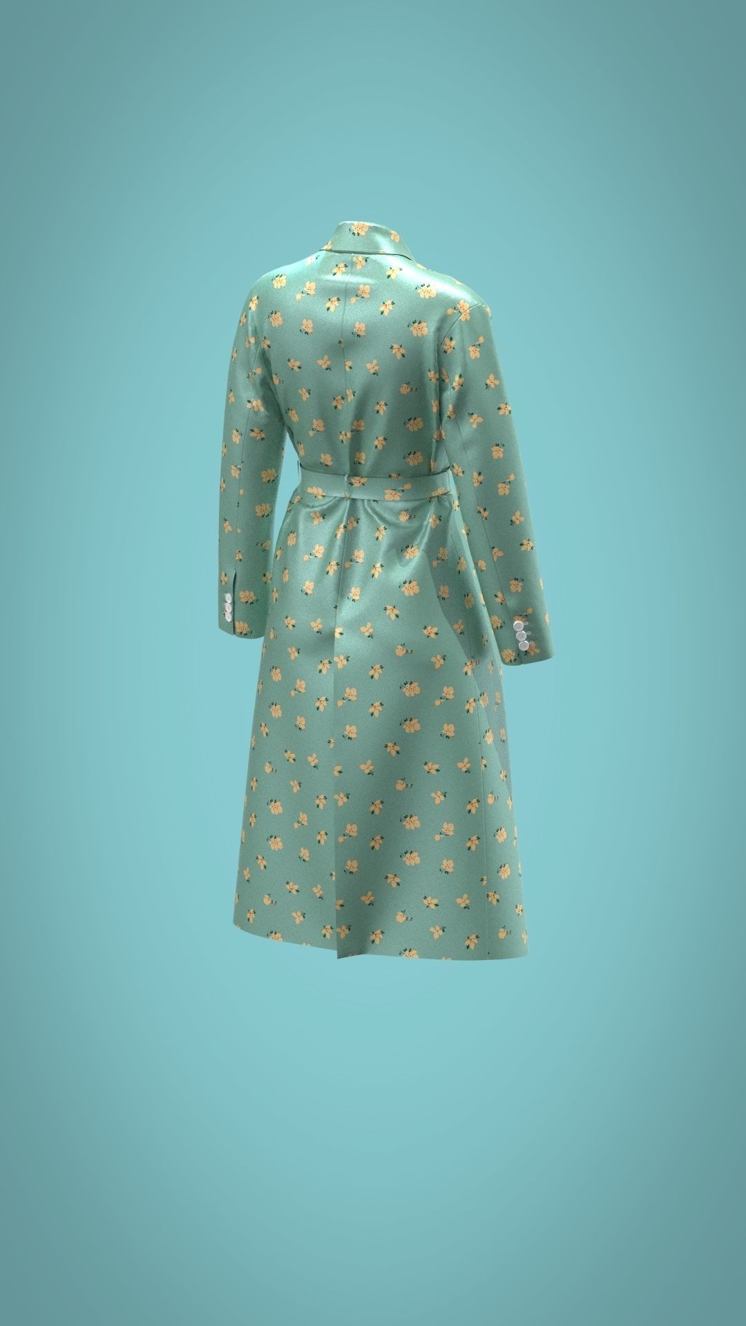 Bathrobe woman in bikini Low-poly 3D model_3