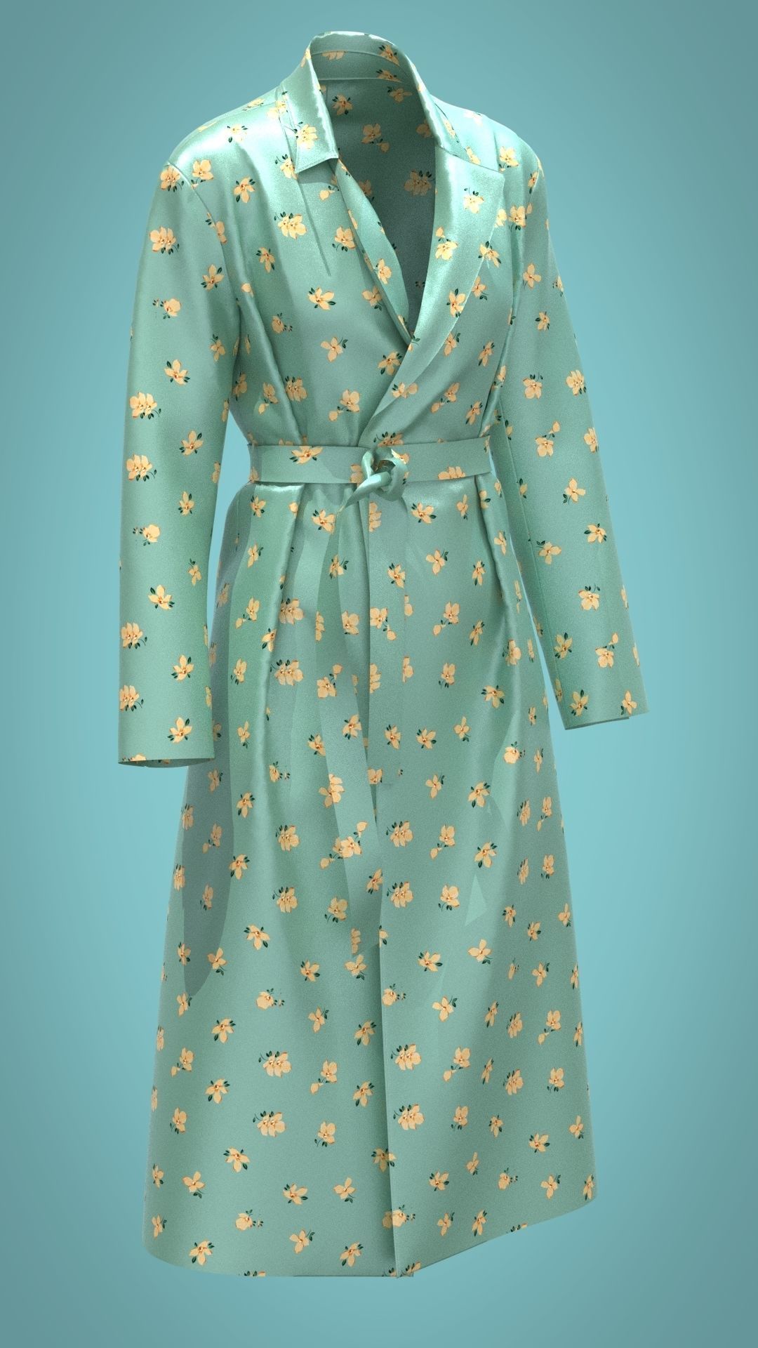 Bathrobe woman in bikini Low-poly 3D model_59