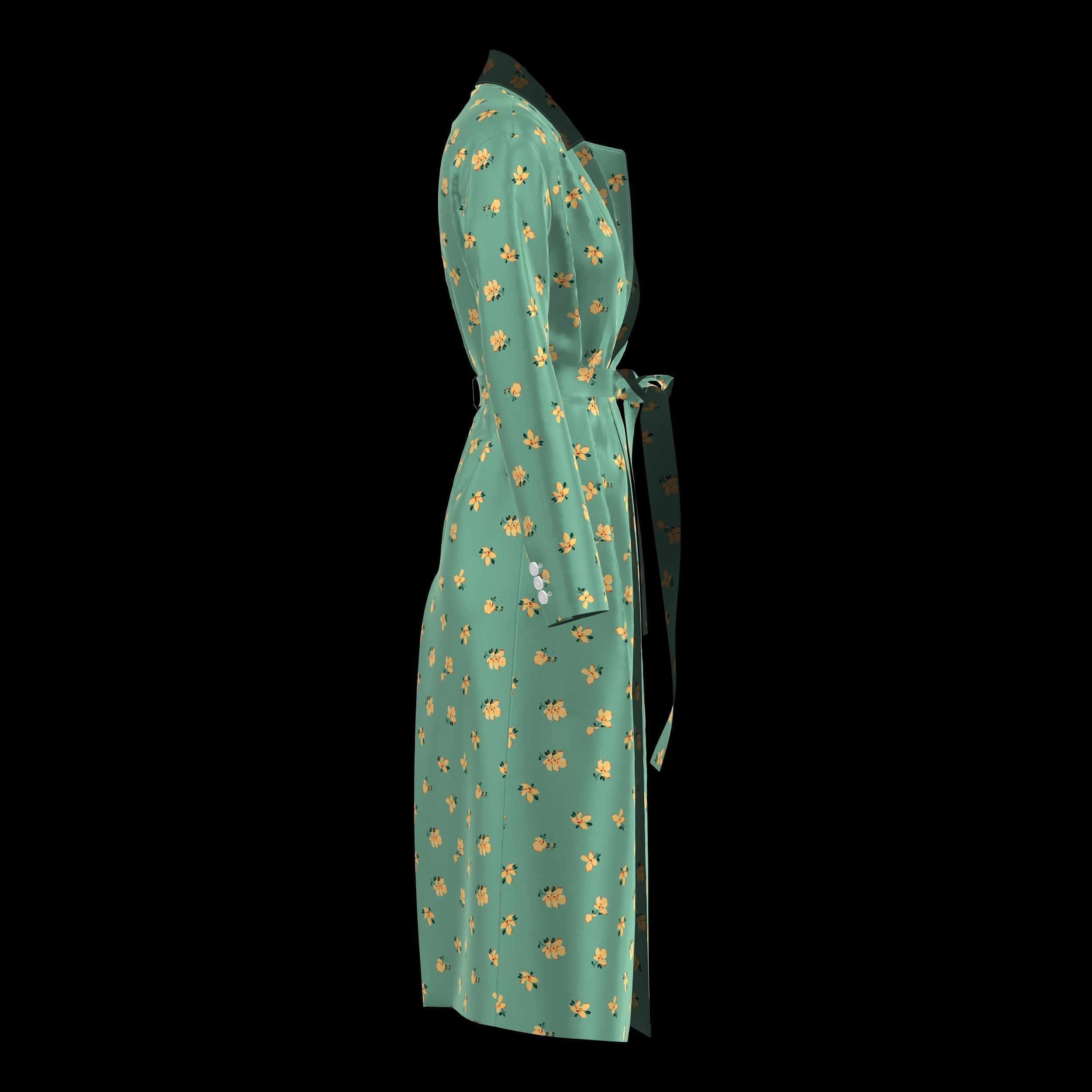 Bathrobe woman in bikini Low-poly 3D model_52