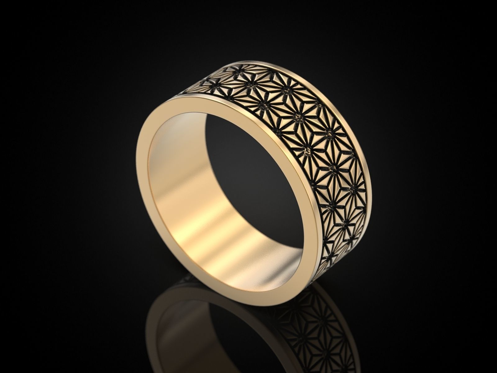 Geometric paterns Ring V2 3D print model_11