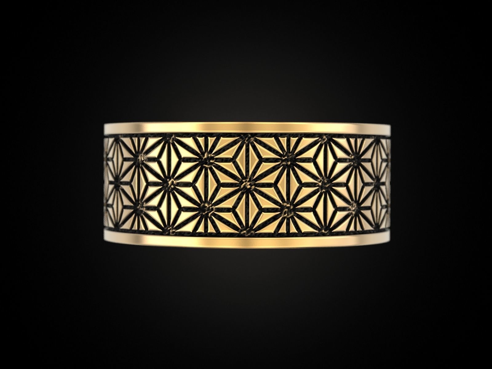 Geometric paterns Ring V2 3D print model_10
