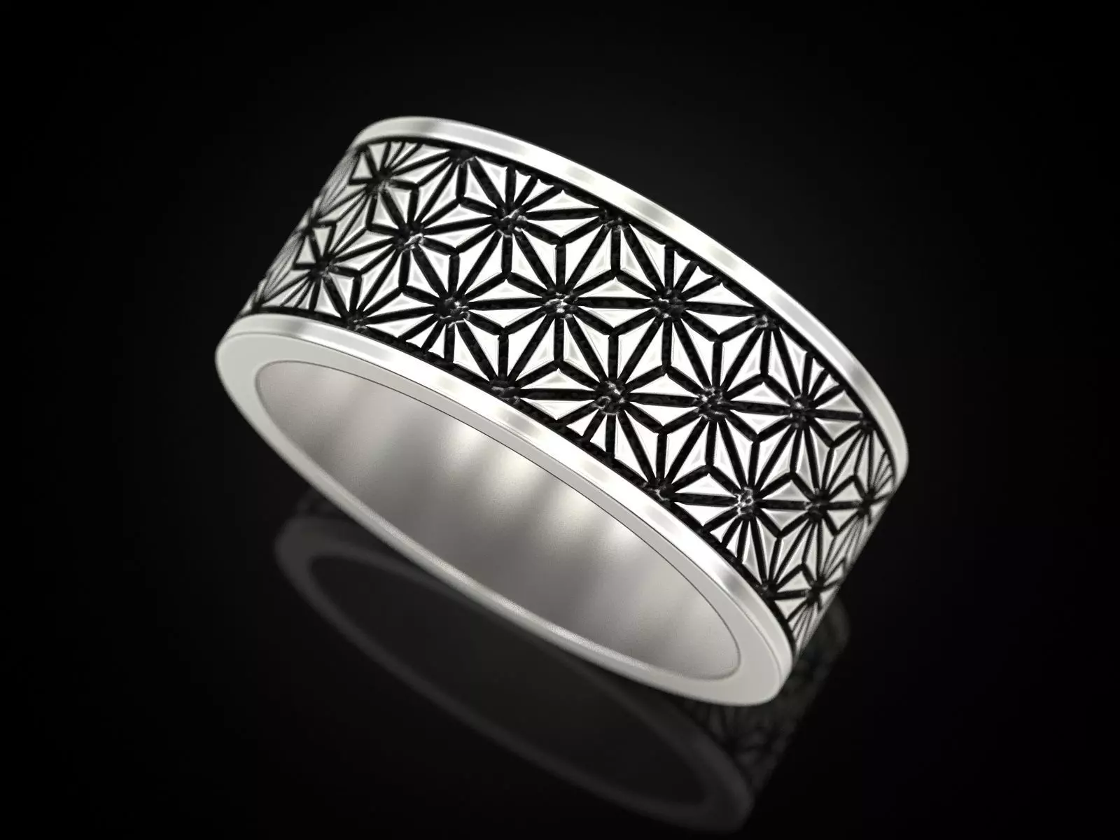 Geometric paterns Ring V2 3D print model_0
