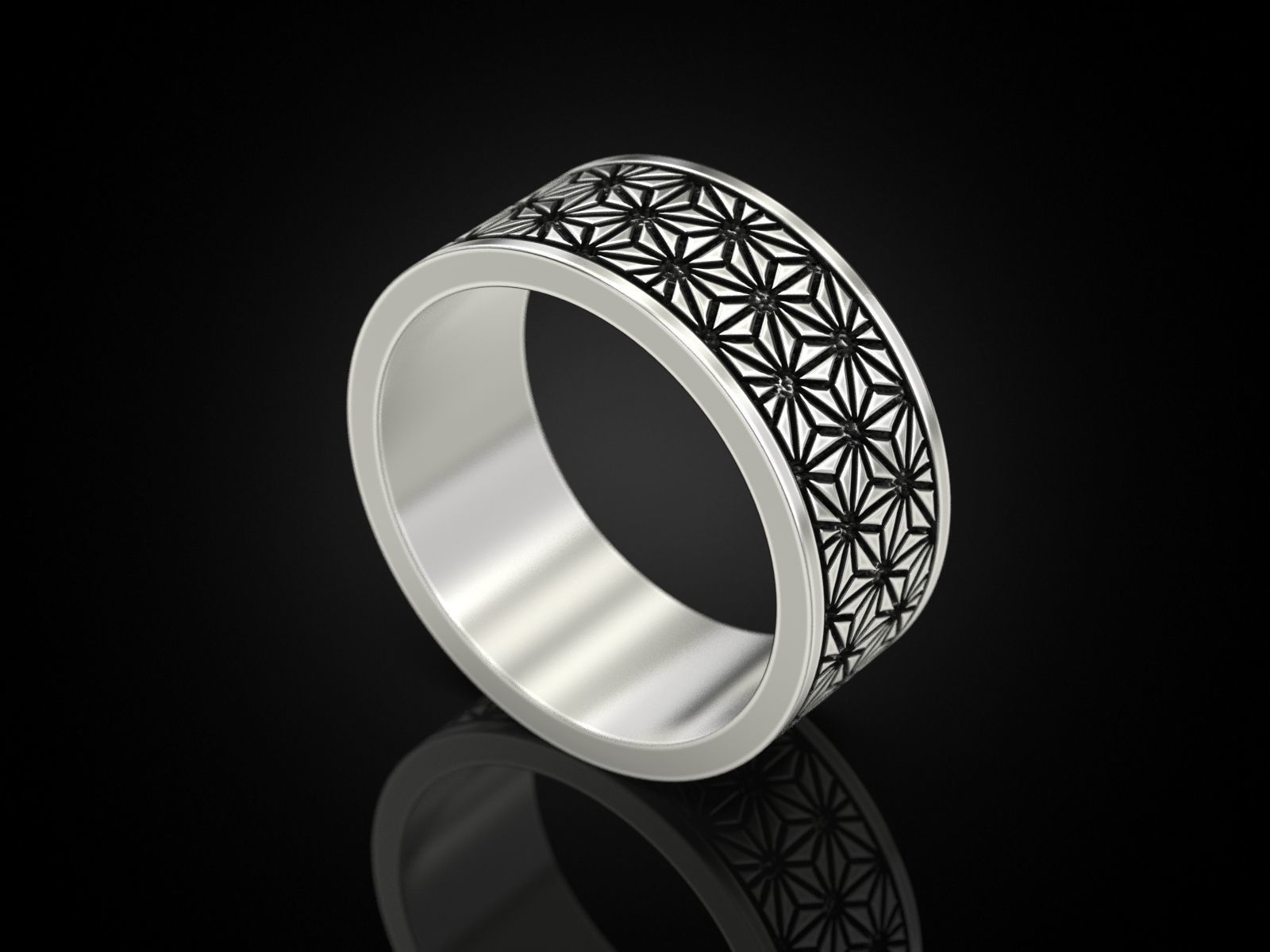 Geometric paterns Ring V2 3D print model_4