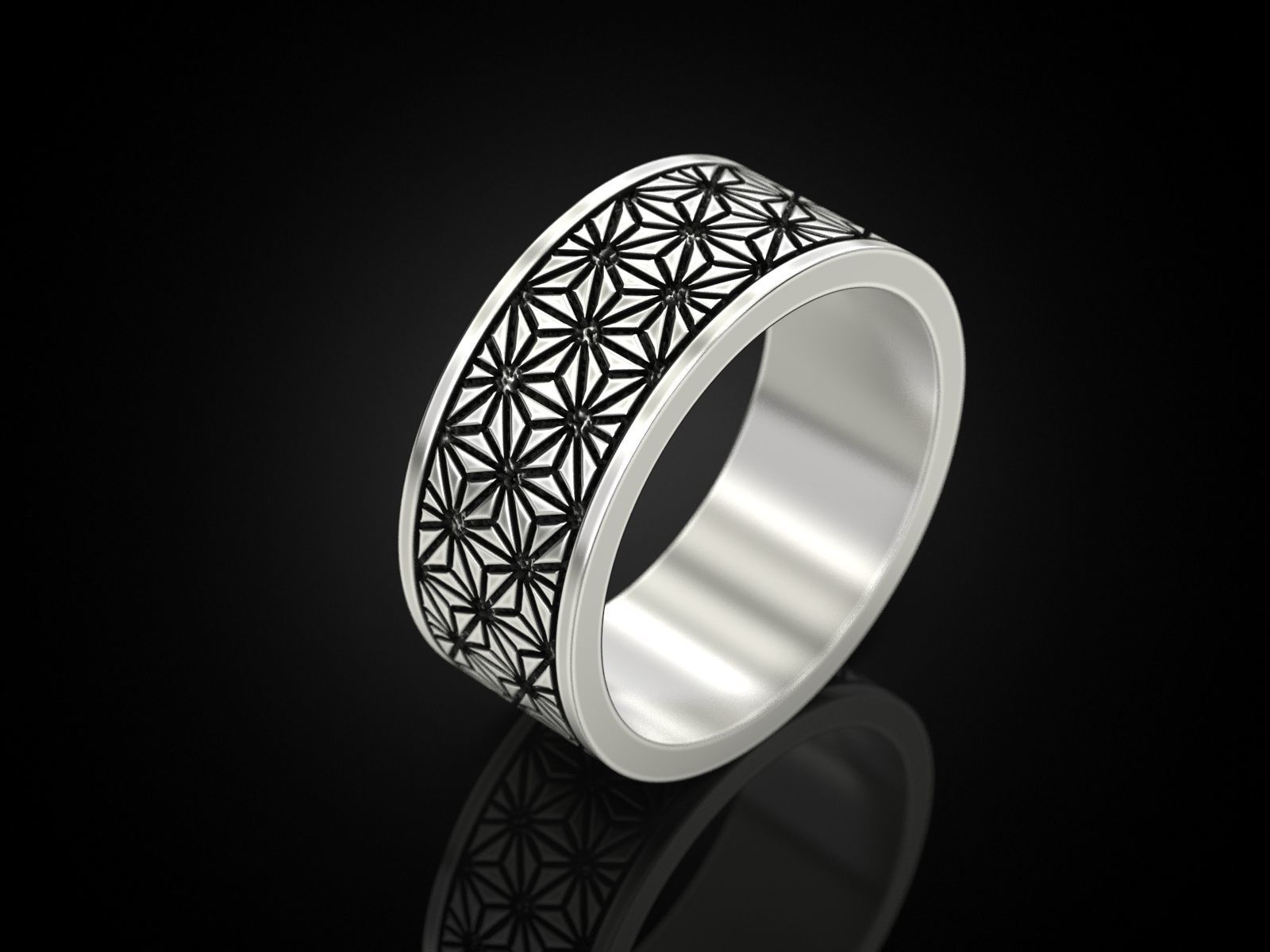 Geometric paterns Ring V2 3D print model_2