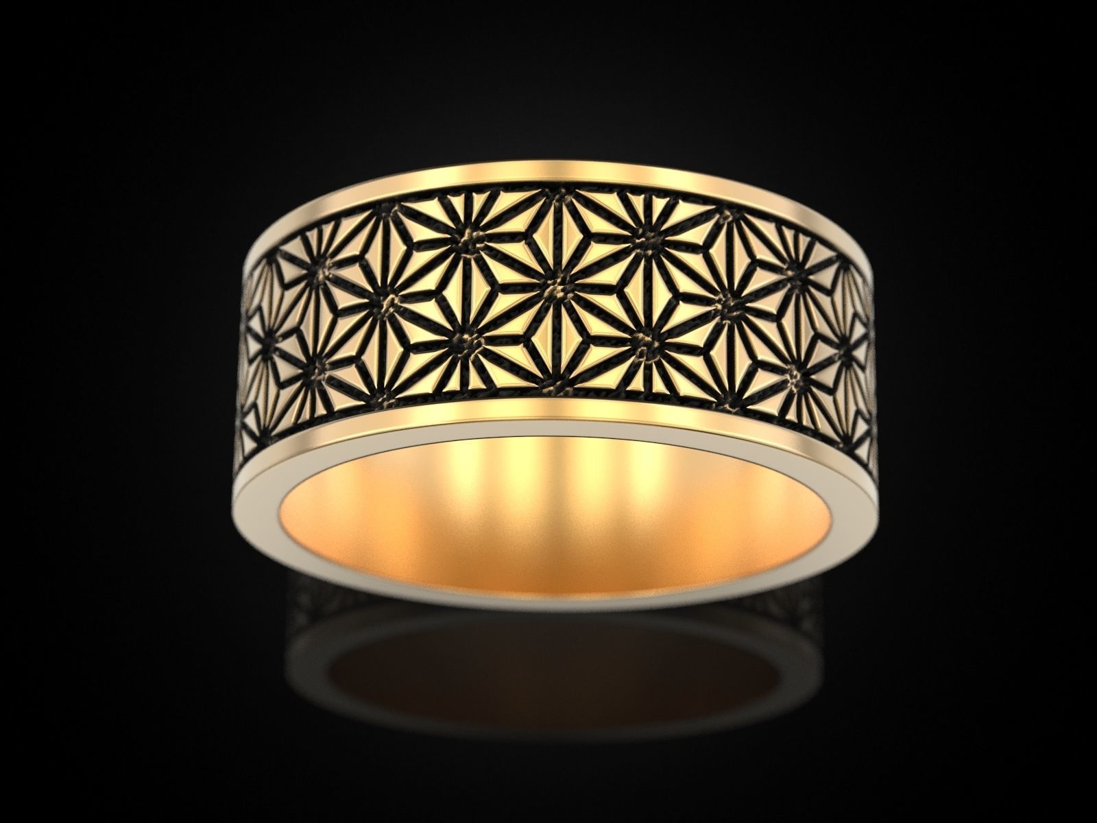 Geometric paterns Ring V2 3D print model_8