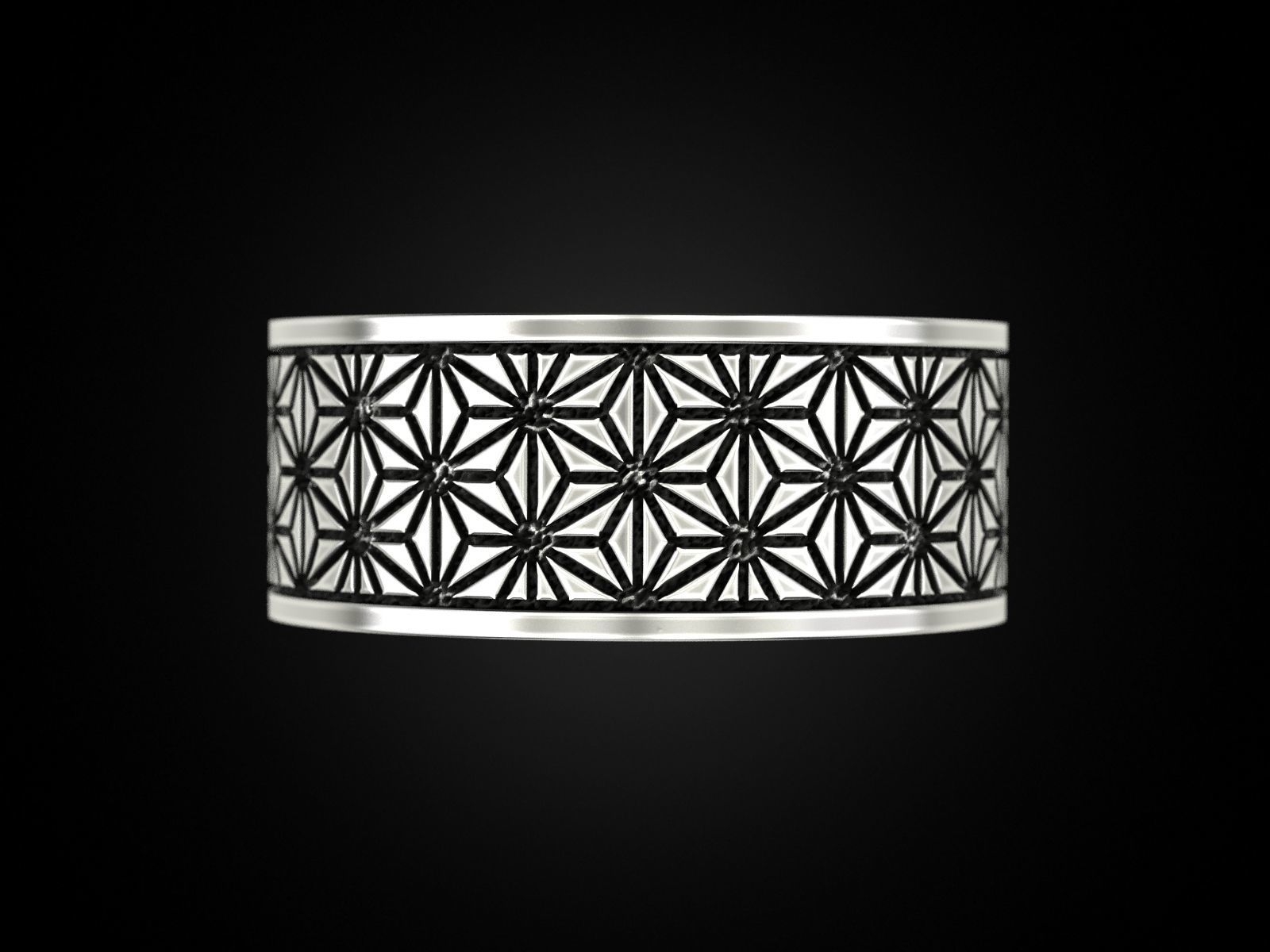 Geometric paterns Ring V2 3D print model_3