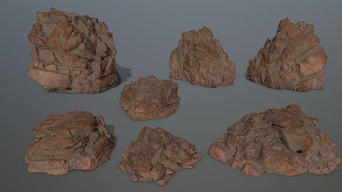 desert rocks Low-poly 3D model