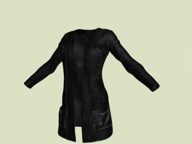 Leather Coat 3D model_5