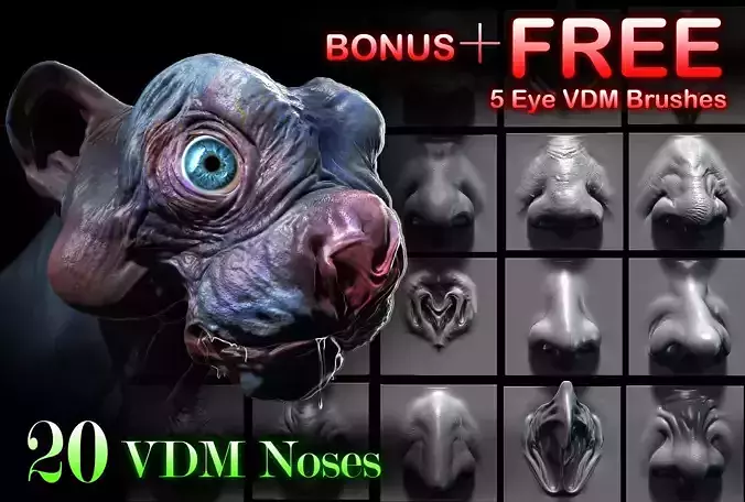 VDM Brushes - 25 ZBrush Nose 3D model