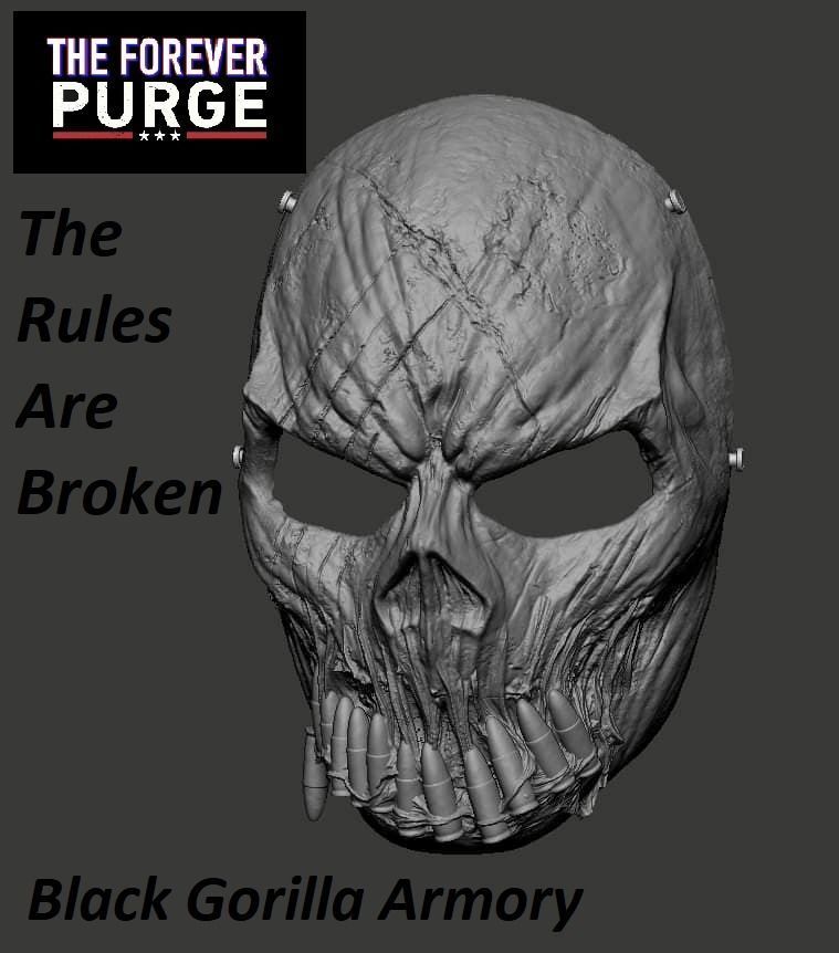 Bullet Face The Forever Purge Movie Mask STL 3D print model_2
