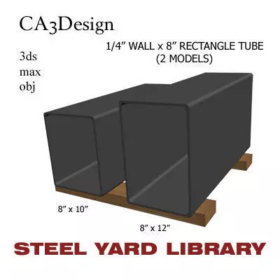 1 4in Wall x8in Rectangle Tube 3D model