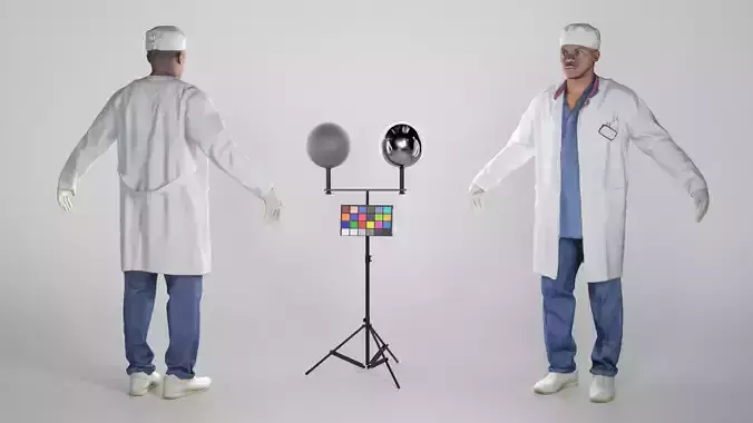 Male young medical doctor in A-pose 321