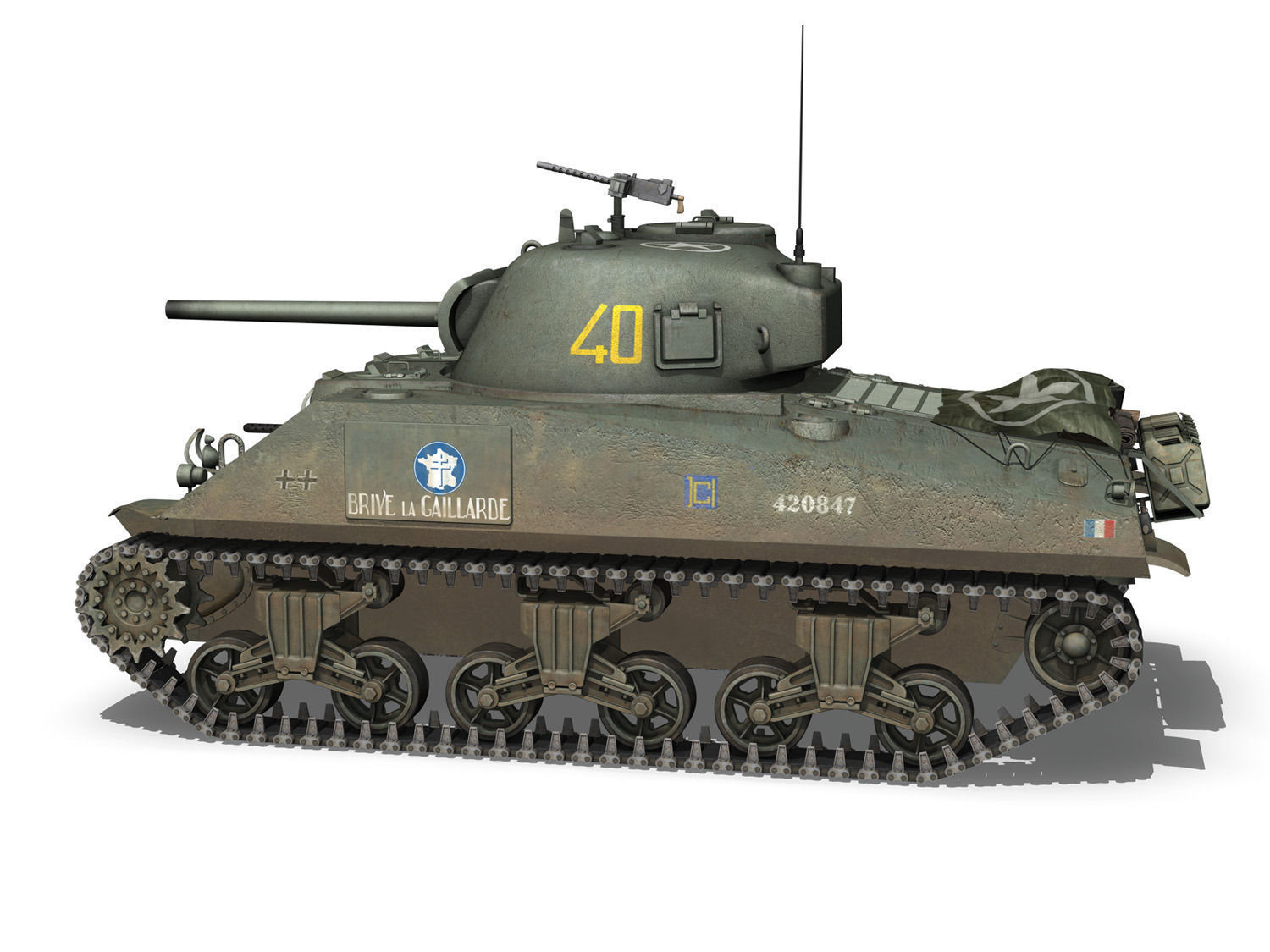 M4A2 Sherman - Brive la Gaillarde 3D model_2