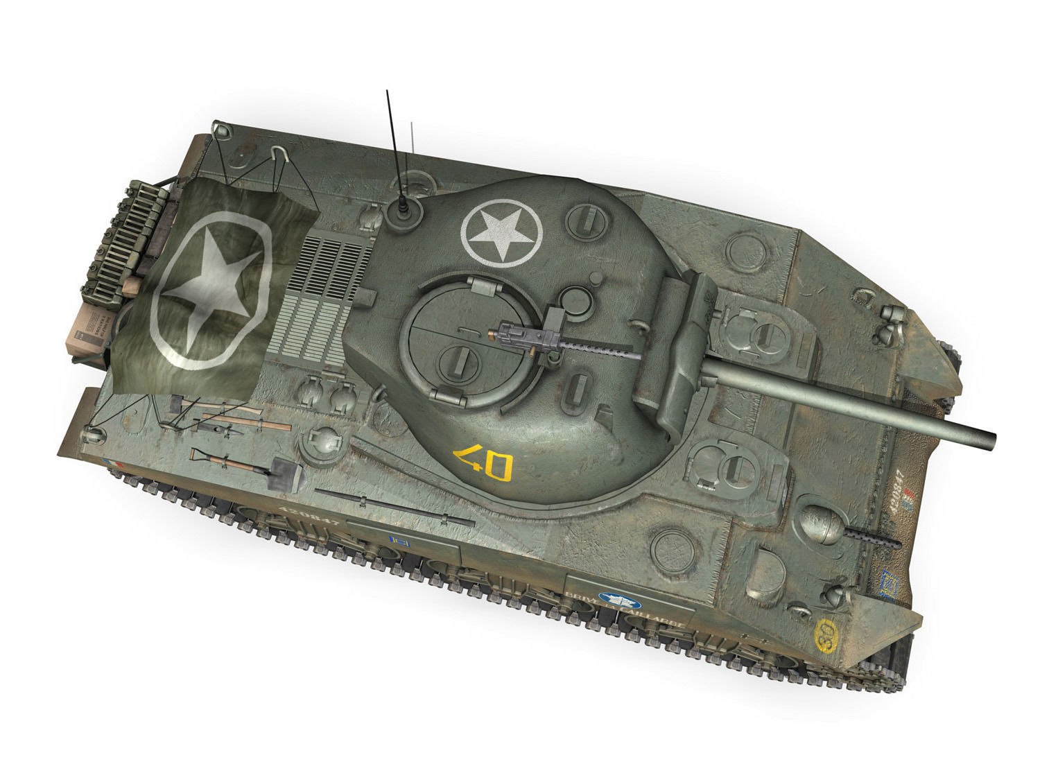 M4A2 Sherman - Brive la Gaillarde 3D model_7