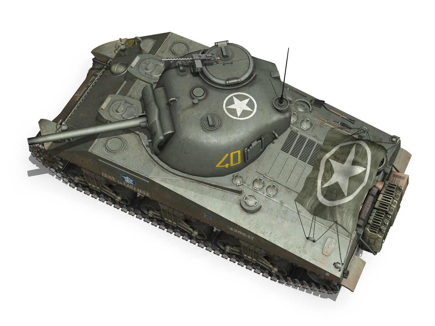 M4A2 Sherman - Brive la Gaillarde 3D model_8