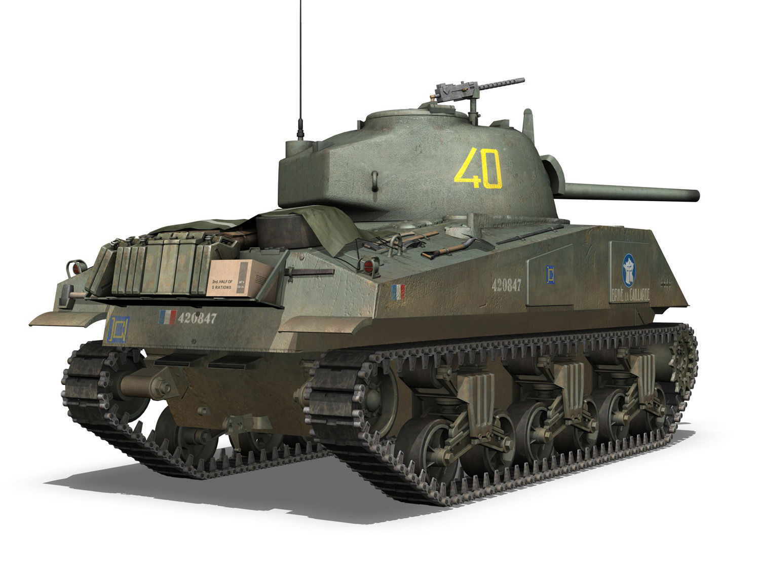 M4A2 Sherman - Brive la Gaillarde 3D model_4