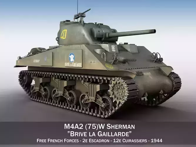 M4A2 Sherman - Brive la Gaillarde 3D model