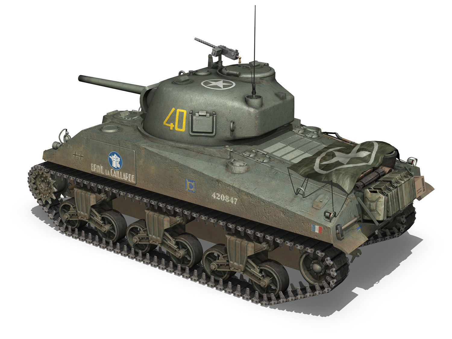 M4A2 Sherman - Brive la Gaillarde 3D model_3