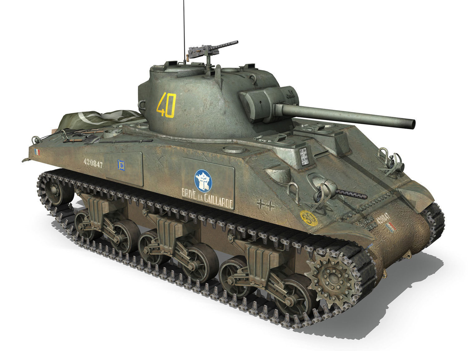 M4A2 Sherman - Brive la Gaillarde 3D model_6